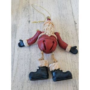 Rustic Santa Claus Bell jointed ornament Xmas decor